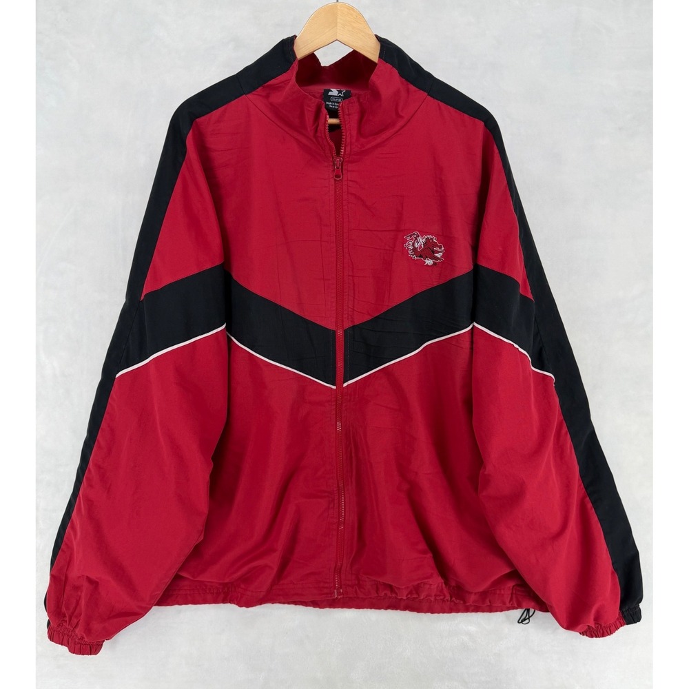 Vintage 90s Starter South Carolina Gamecocks Jacket XL Red Black Y2K Windbreaker